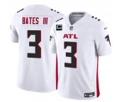 Men's Atlanta Falcons #3 Jesse Bates III White 2025 F.U.S.E With 4-Star C Patch Vapor Untouchable Limited Football Stitched Jersey
