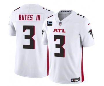 Men's Atlanta Falcons #3 Jesse Bates III White 2025 F.U.S.E With 4-Star C Patch Vapor Untouchable Limited Football Stitched Jersey
