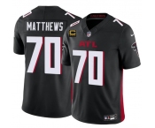 Men's Atlanta Falcons #70 Jake Matthews Black 2025 F.U.S.E With 4-Star C Patch Vapor Untouchable Limited Football Stitched Jersey