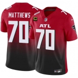 Men's Atlanta Falcons #70 Jake Matthews Red Black 2025 F.U.S.E With 4-Star C Patch Vapor Untouchable Limited Football Stitched Jersey