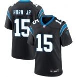Men's Carolina Panthers #15 Jimmy Horn Jr Black 2025 Vapor Limited Stitched Football Jersey Men's Carolina Panthers #15 Jimmy Horn Jr Black 2025 Vapor Limited Stitched Football Jersey