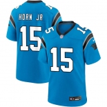 Men's Carolina Panthers #15 Jimmy Horn Jr Blue 2025 Vapor Limited Stitched Football Jersey Men's Carolina Panthers #15 Jimmy Horn Jr Blue 2025 Vapor Limited Stitched Football Jersey