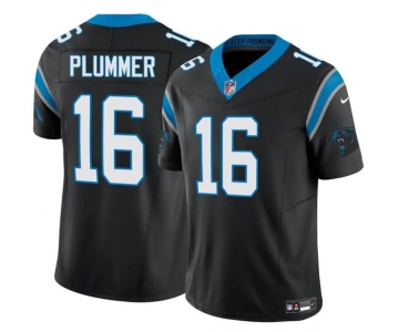 Men's Carolina Panthers #16 Jack Plummer Black 2024 F.U.S.E. Vapor Limited Football Stitched Jersey