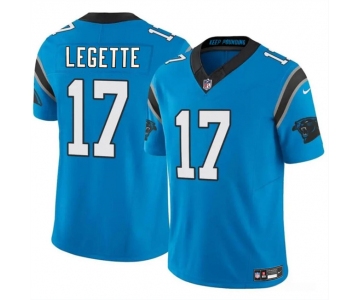 Men's Carolina Panthers #17 Xavier Legette Blue 2024 Draft F.U.S.E. Vapor Limited Football Stitched Jersey