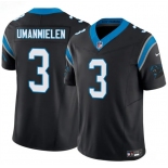Men's Carolina Panthers #3 Princely Umanmielen Black 2025 F.U.S.E. Vapor Limited Stitched Football Jersey
