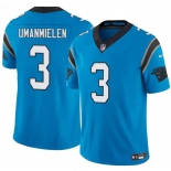 Men's Carolina Panthers #3 Princely Umanmielen Blue 2025 F.U.S.E. Vapor Limited Stitched Football Jersey Men's Carolina Panthers #3 Princely Umanmielen Blue 2025 F.U.S.E. Vapor Limited Stitched Football Jersey