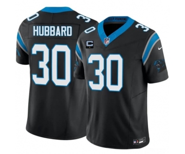 Men's Carolina Panthers #30 Chuba Hubbard Black 2026 F.U.S.E. 1-Star C Patch Vapor Limited Football Stitched Jersey