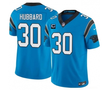 Men's Carolina Panthers #30 Chuba Hubbard Blue 2026 F.U.S.E. 1-Star C Patch Vapor Limited Football Stitched Jersey