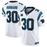 Men's Carolina Panthers #30 Chuba Hubbard White 2026 F.U.S.E. 1-Star C Patch Vapor Limited Football Stitched Jersey Men's Carolina Panthers #30 Chuba Hubbard White 2026 F.U.S.E. 1-Star C Patch Vapor Limited Football Stitched Jersey