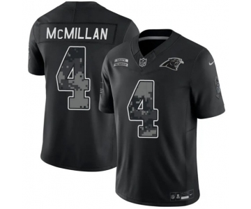 Men's Carolina Panthers #4 Tetairoa McMillan Black F.U.S.E. 2026 Salute to Service Limited Football Stitched Jersey