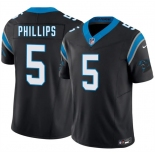 Men's Carolina Panthers #5 Jaelan Phillips Black 2025 F.U.S.E. Vapor Limited Stitched Football Jersey