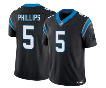 Men's Carolina Panthers #5 Jaelan Phillips Black 2025 F.U.S.E. Vapor Limited Stitched Football Jersey