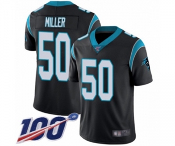 Men's Carolina Panthers #50 Christian Miller Black Team Color Vapor Untouchable Limited Player 100th Season Football Jersey