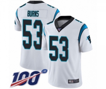 Men's Carolina Panthers #53 Brian Burns White Vapor Untouchable Limited Player 100th Season Football Jersey