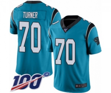 Men's Carolina Panthers #70 Trai Turner Blue Alternate Vapor Untouchable Limited Player 100th Season Football Jersey