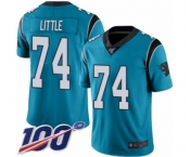 Men's Carolina Panthers #74 Greg Little Blue Alternate Vapor Untouchable Limited Player 100th Season Football Jersey