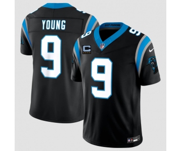 Men's Carolina Panthers #9 Bryce Young Black 2026 F.U.S.E. 4-Star C Patch Vapor Limited Football Stitched Jersey