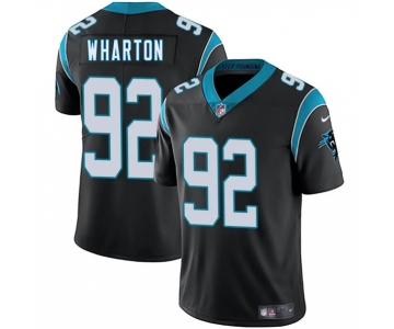 Men's Carolina Panthers #92 Tershawn Wharton Black 2025 Vapor Limited Football Stitched Jersey