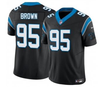 Men's Carolina Panthers #95 Derrick Brown Black 2025 F.U.S.E. Vapor Limited Football Stitched Jersey