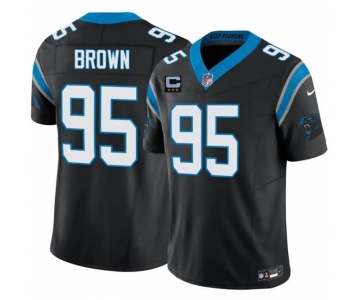 Men's Carolina Panthers #95 Derrick Brown Black 2026 F.U.S.E. 3-Star C Patch Vapor Limited Football Stitched Jersey