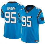 Men's Carolina Panthers #95 Derrick Brown Blue 2025 F.U.S.E. Vapor Limited Football Stitched Jersey