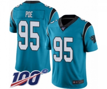 Men's Carolina Panthers #95 Dontari Poe Blue Alternate Vapor Untouchable Limited Player 100th Season Football Jersey