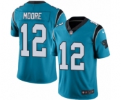 Men's Nike Carolina Panthers #12 DJ Moore Blue Alternate Vapor Untouchable Limited Player NFL Jersey