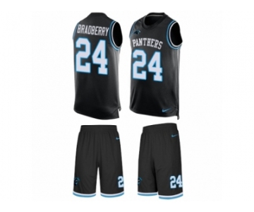 Men's Nike Carolina Panthers #24 James Bradberry Limited Black Tank Top Suit NFL Jersey