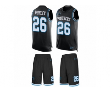 Men's Nike Carolina Panthers #26 Daryl Worley Limited Black Tank Top Suit NFL Jersey