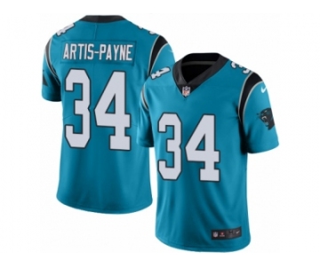 Men's Nike Carolina Panthers #34 Cameron Artis-Payne Limited Blue Rush NFL Jersey