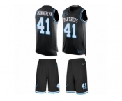 Men's Nike Carolina Panthers #41 Captain Munnerlyn Limited Black Tank Top Suit NFL Jersey