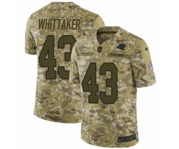 Men's Nike Carolina Panthers #43 Fozzy Whittaker Limited Camo 2018 Salute to Service NFL Jersey