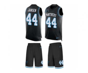 Men's Nike Carolina Panthers #44 J.J. Jansen Limited Black Tank Top Suit NFL Jersey