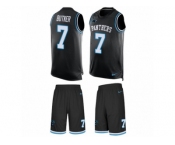 Men's Nike Carolina Panthers #7 Harrison Butker Limited Black Tank Top Suit NFL Jersey
