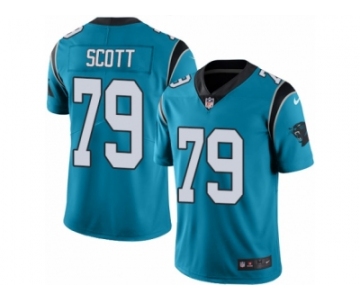 Men's Nike Carolina Panthers #79 Chris Scott Limited Blue Rush NFL Jersey