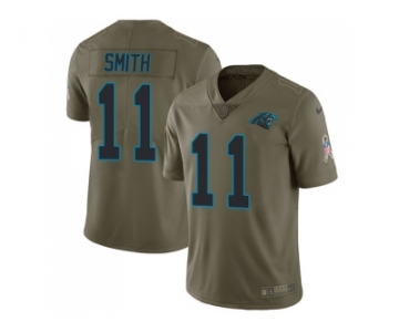 Nike Carolina Panthers #11 Torrey Smith Olive Men Stitched NFL Limited 2017 Salute To Service Jersey