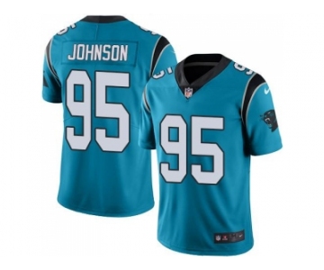 Nike Carolina Panthers #95 Charles Johnson Blue Men's Stitched NFL Limited Rush Jersey