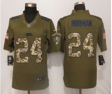 nike nfl jerseys carolina panthers #24 norman army green[nike Limited Salute To Service]