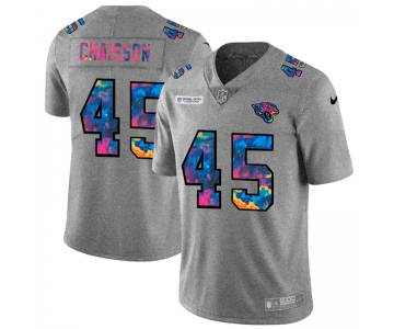 Jacksonville Jaguars #45 K'Lavon Chaisson Men's Nike Multi-Color 2020 NFL Crucial Catch NFL Jersey Greyheather