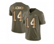 Men Nike Jacksonville Jaguars #14 Justin Blackmon Limited Olive Gold 2017 Salute to Service NFL Jersey