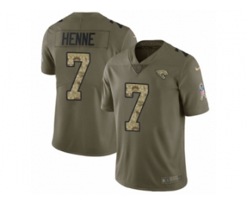 Men Nike Jacksonville Jaguars #7 Chad Henne Limited Olive Camo 2017 Salute to Service NFL Jersey