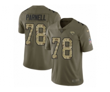 Men Nike Jacksonville Jaguars #78 Jermey Parnell Limited Olive Camo 2017 Salute to Service NFL Jersey