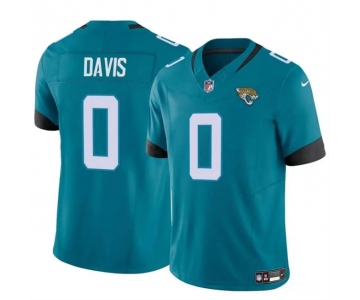 Men's Jacksonville Jaguars #0 Gabe Davis Teal 2023 F.U.S.E Vapor Untouchable Limited Football Stitched Jersey