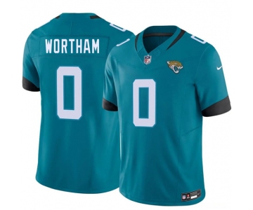 Men's Jacksonville Jaguars #0 Michael Wortham Teal 2026 Draft F.U.S.E. Vapor Untouchable Limited Football Stitched Jersey