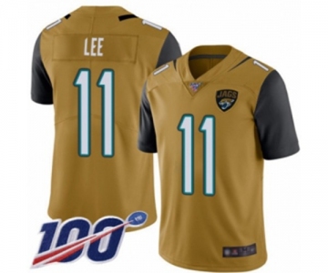 Men's Jacksonville Jaguars #11 Marqise Lee Limited Gold Rush Vapor Untouchable 100th Season Football Jersey