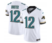 Men's Jacksonville Jaguars #12 Travis Hunter White 2026 F.U.S.E. Vapor Untouchable Limited Football Stitched Jersey Men's Jacksonville Jaguars #12 Travis Hunter White 2026 F.U.S.E. Vapor Untouchable Limited Football Stitched Jersey