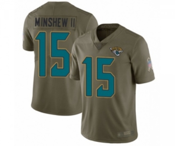 Men's Jacksonville Jaguars #15 Gardner Minshew II Limited Olive 2017 Salute to Service Football Jersey