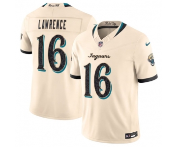 Men's Jacksonville Jaguars #16 Trevor Lawrence Cream 2026 F.U.S.E. Rivalries Collection Limited Football Stitched Jersey