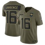 Men's Jacksonville Jaguars #16 Trevor Lawrence Olive 2025 Salute to Service Limited Football Stitched Jersey