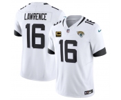 Men's Jacksonville Jaguars #16 Trevor Lawrence White 2025 F.U.S.E. With 4-Star C Patch Vapor Limited Football Stitched Jersey
